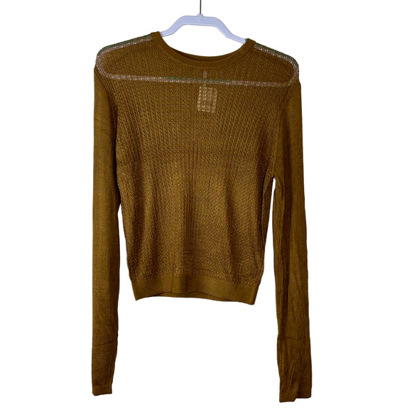 Free People Tiger Eye H20 Crew Pullover Top NWT Size Large - Picture 2 of 7